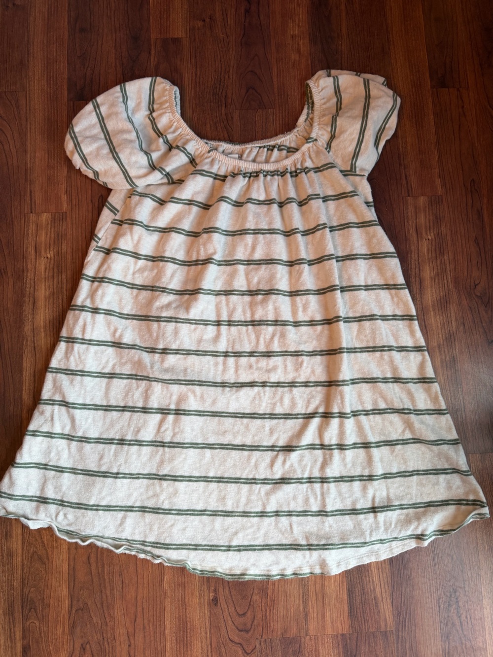 American Eagle Outfitters White Sweater with Green Stripes